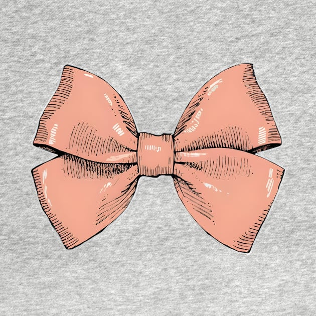 Peach Bow Preppy Style by ravensart